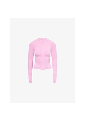 Womens Bo+Tee Branded Slim-Fit Stretch-Woven Jacket