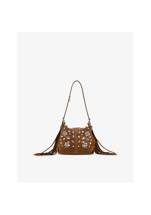 Womens Maje Miss M Micro Suede Shoulder Bag