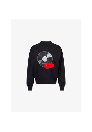 Womens Isabel Marant Mylan Graphic-Print Cotton-Jersey Sweatshirt
