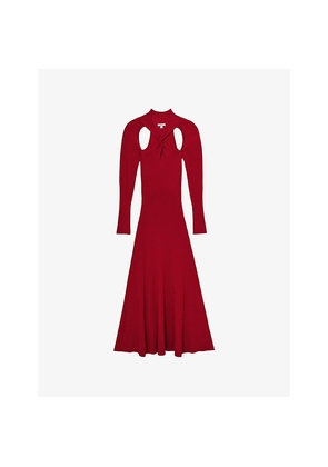 Womens Reiss Vivienne Cut-Out Knitted Midi Dress