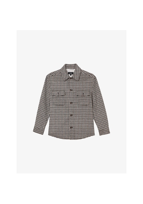 Mens Reiss Liam Houndstooth Wool-Blend Overshirt