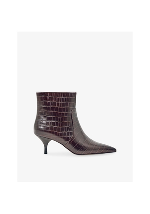 Womens Reiss Pippa Leather Heeled Ankle Boots