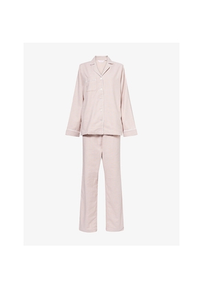 Womens Derek Rose Kelburn Houndstooth-Print Cotton Pyjama Set