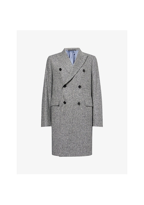 Mens Paul Smith Speckled Double-Breasted Wool Overcoat