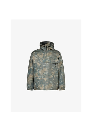 Mens Carhartt WIP Embroidered-Logo Camouflage Shell Windbreaker Pullover