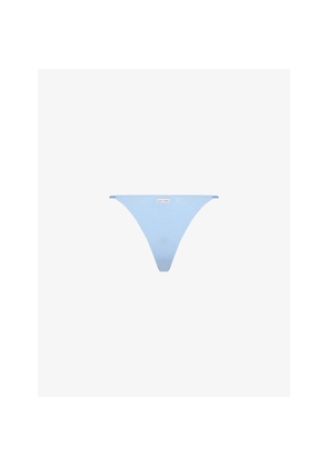 Womens Calvin Klein String High-Rise Stretch-Cotton Blend Thong