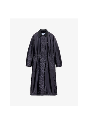 Womens Prada Re Nylon Logo-Embellished Lightweight Woven Raincoat