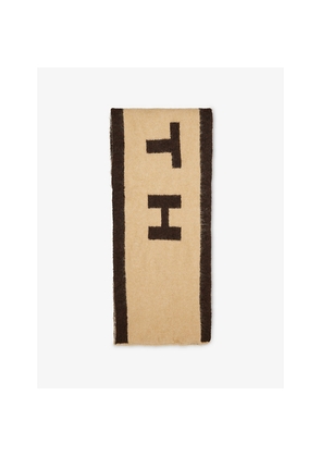 Womens 4th & Reckless Keeley Brand-Print Knitted Scarf