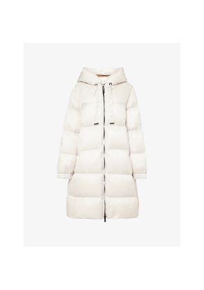 Womens Max Mara Hooded Quilted Shell Puffer Coat