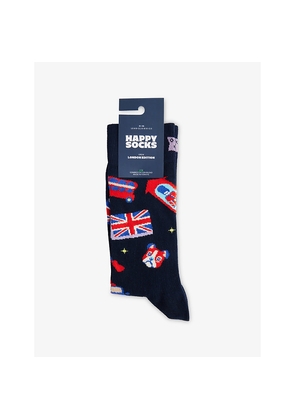 Mens Happy Socks London Edition Cotton-Blend Crew Socks