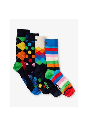 Mens Happy Socks Colourful Cotton-Blend Socks Pack Of Four