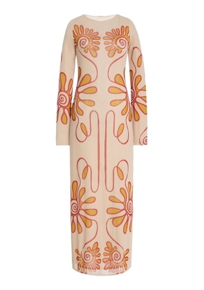 Cala de la Cruz Tania Printed Mesh-Jersey Maxi Dress - Moda Operandi