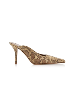 Gia Borghini Abella Python-Effect Leather Mules - Moda Operandi