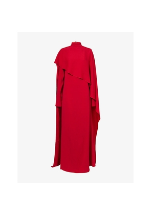 Womens Taller Marmo Carrington Cape-Effect Crepe-Cady Maxi Dress
