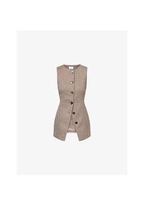 Womens Dissh Frankie Tweed Stretch-Woven Vest