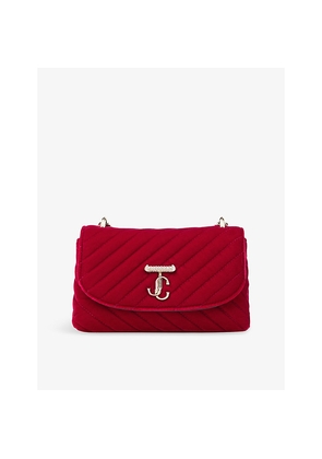 Womens Jimmy Choo Curve Quilted Velvet Small Crossbody Bag