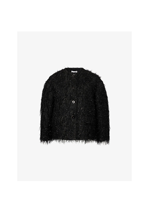 Womens Erdem Fringed Cropped Fil Coupé Jacket