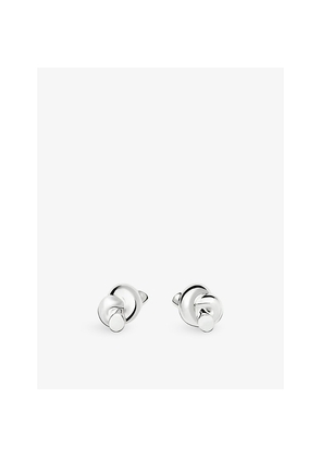 Womens Missoma Lucy Williams Knot Oversized Rhodium-Plated Brass Stud Earrings
