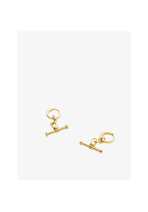Womens Missoma Ridge T-Bar 18ct Yellow Gold-Plated Brass Huggie Drop Earrings
