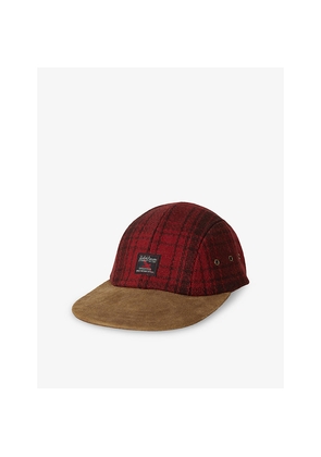 Mens Polo Ralph Lauren Checked Wool-Twill and Suede Baseball Cap