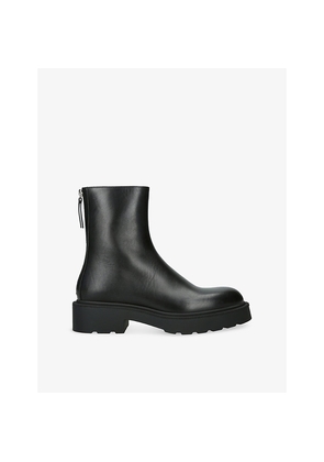 Womens The Row Nobilis Fast Leather Ankle Boots