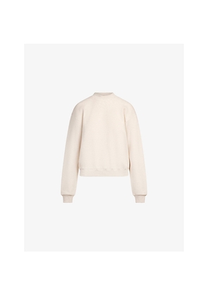 Womens Skims Cotton Fleece Crewneck Classic-Fit Cotton-Blend Sweatshirt