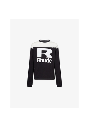 Mens Rhude Racing Panel Long-Sleeve Cotton-Jersey T-Shirt