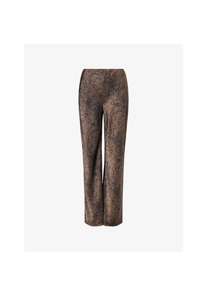 Womens Reformation Gale Mid-Rise Bias Satin Trousers