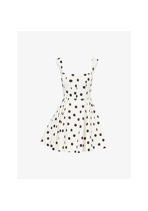 Womens Rebecca Vallance Maisie Polka-Dot Cotton-Blend Mini Dress