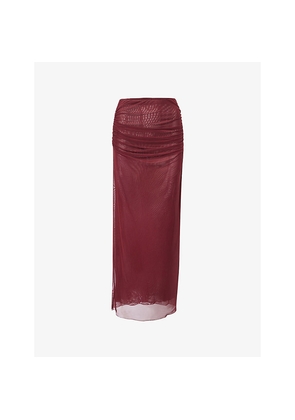 Womens Dissh Nyra Draped Stretch-Woven Midi Skirt