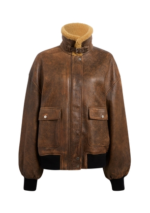 Khaite Sandor Leather Bomber Jacket - Moda Operandi