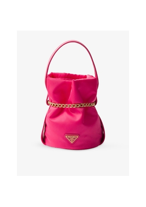 Womens Prada Mini Re-Nylon and Nappa Leather Bucket Bag