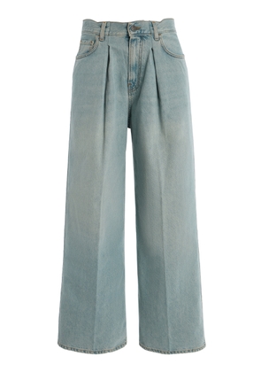 HAIKURE Candy Pleated Stretch Low-Rise Wide-Leg Jeans - Moda Operandi