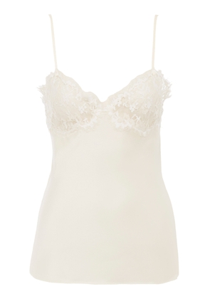 Chloé Lace-Trimmed Silk Satin Top - Moda Operandi