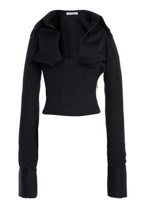 LaQuan Smith Corseted Cotton Top - Moda Operandi