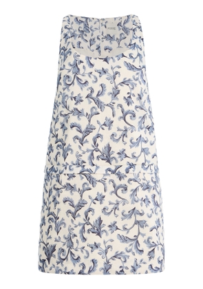 Posse Rue Baroque-Print Linen-Silk Mini Shift Dress - Moda Operandi