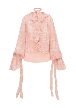 LoveShackFancy Linette Ruffled Chiffon Top - Moda Operandi