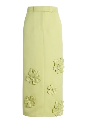 Leo Lin Olivia Floral-Appliquéd Crepe Maxi Skirt - Moda Operandi