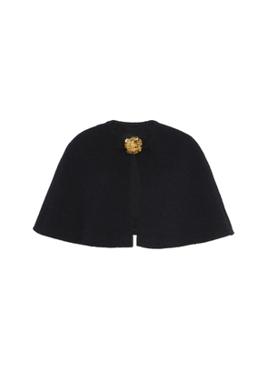 Oscar de la Renta Cape-Detailed Cotton-Wool Tweed Jacket - Moda Operandi