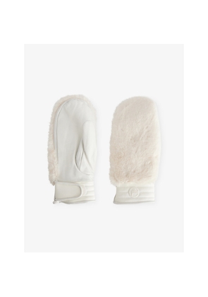 Womens Fusalp Fleece-Lined Faux-Fur Ski Mittens