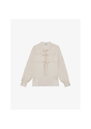 Womens Reiss Josephine Tie-Front Woven Blouse