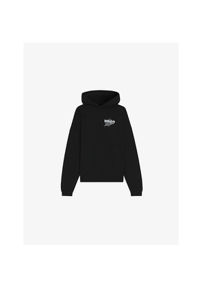 Womens Hugo Branded-Print Relaxed-Fit Cotton-Jersey Hoody