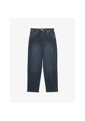 Womens Reiss Marcie Straight-Leg Stretch-Denim Jeans