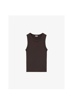 Womens Loewe Anagram Ribbed Stretch-Woven Tank Top