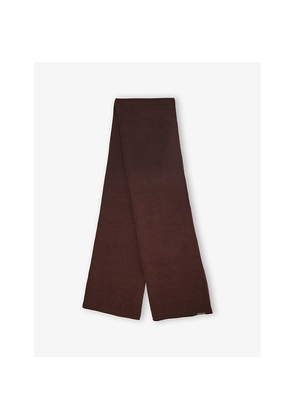 Womens Ru & Rocka Branded-Tab Knitted Scarf