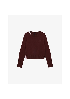 Womens Loewe Brand-Embroidered Cashmere-Blend Jumper