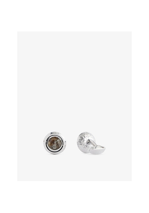 Mens Tateossian Swivelling Meteorites Palladium-Plated Metal Cufflinks