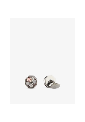 Mens Tateossian Octo Gear Cufflinks Gunmetal-Plated Metal Cufflinks