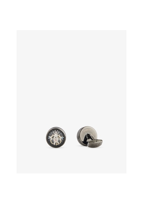 Mens Tateossian Single Tourbillon Gear Gunmetal-Plated Metal Cufflinks