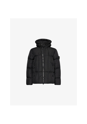 Mens Stone Island Seam Faded Hooded Shell-Down Jacket